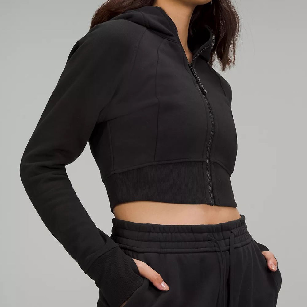 NWT LuLuLemon Scuba Full Zip Cropped Hoodie in Black